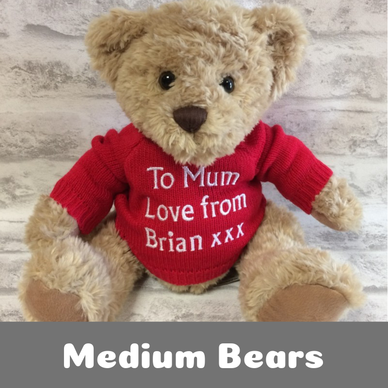 Personalised Printed Medium Teddy Bears