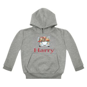 Three Bears in a Car Christmas Any Name Childrens Hoodie