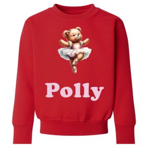 Ballerina Bear Any Name Childrens Sweatshirt / Jumper