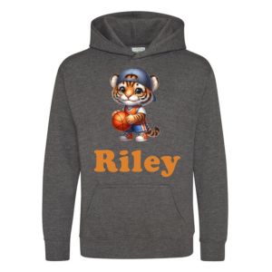 Tiger Basketball Player Any Name Childrens Hoodie