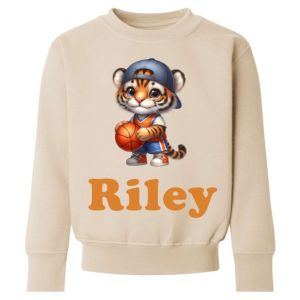 Tiger Basketball Player Any Name Childrens Sweatshirt / Jumper