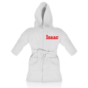 White Any Name Children's Bathrobe