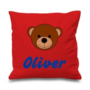 Teddy Bear Face Any Name Printed Cushion