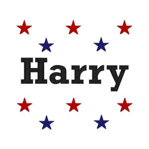 Any Name or Text (4 Lines) + Stars Design