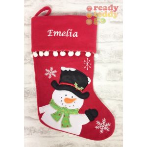 Snowman (Black Hat) Christmas Stocking