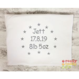 Any Name or Text (4 Lines) + Stars Baby Cotton / Fleece Blanket