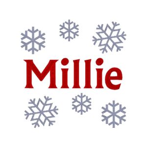 Any Name or Text (4 Lines) + Snowflakes Design