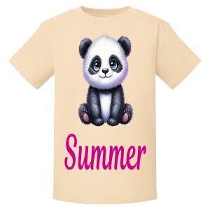 Panda Any Name Childrens Printed T-Shirt