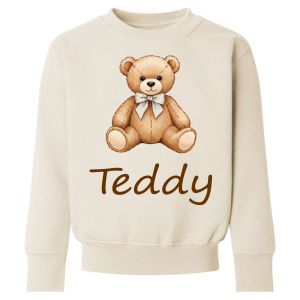 Cute Teddy Bear Any Name Childrens Sweatshirt / Jumper