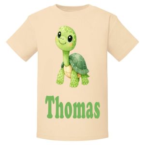 Cute Tortoise Any Name Childrens Printed T-Shirt