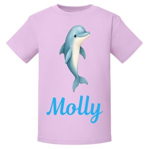Dolphin Any Name Childrens Printed T-Shirt