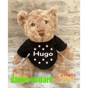 Large Dougie Teddy Bear - Glow in the Dark T-Shirt Name + Stars
