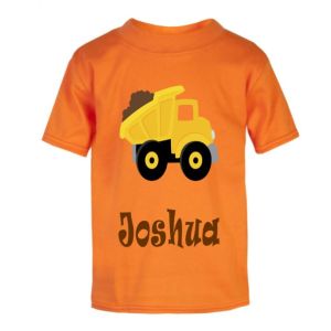 Dump Truck Any Name Childrens Printed T-Shirt