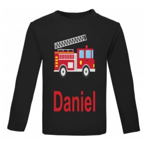 Fire Engine Any Name Childrens Printed T-Shirt