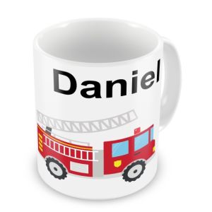 Fireman / Fire Engine + Name Mug