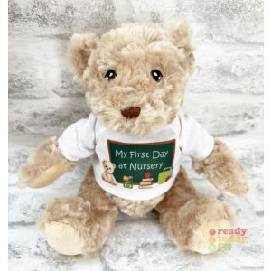 Personalised My First Day At Nursery Preschool Chalkboard Teddy Bears