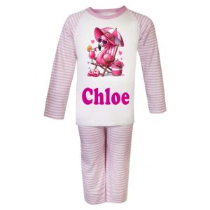 Flamingo Deckchair Any Name Childrens Pyjamas