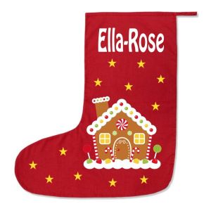 Gingerbread House Any Name Printed Christmas Stocking