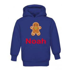 Christmas Gingerbread Man Any Name Childrens Hoodie