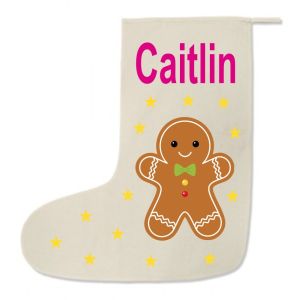 Gingerbread Man Any Name Printed Christmas Stocking