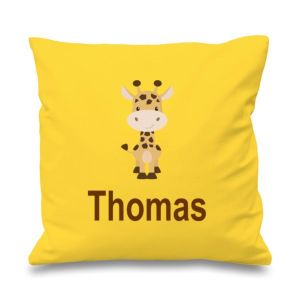 Giraffe Any Name Printed Cushion
