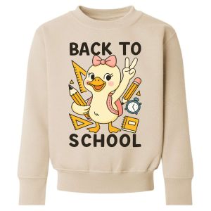 Back To School Girl Duck Any Name Childrens Sweatshirt / Jumper