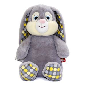 Munchkin Pie Grey Polka Dot Bunny Rabbit (Name on Ear)
