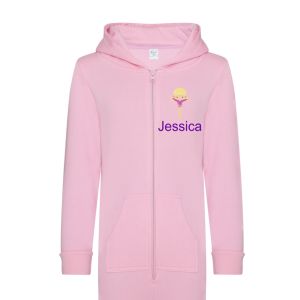 Gymnast Any Name Childrens Zip Up Onesie