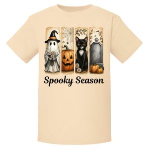 Brushstroke Vintage Halloween Any Name Childrens Printed T-Shirt
