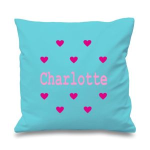 Hearts Any Name Printed Cushion