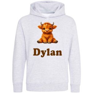 Highland Cow Any Name Childrens Hoodie