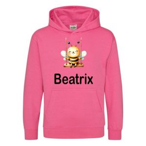 Bee on Swing Any Name Childrens Hoodie