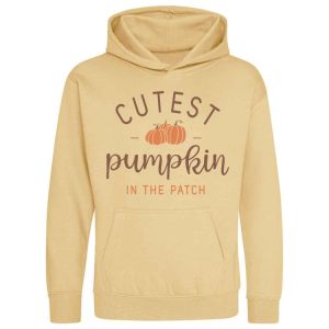 Halloween Cutest Pumpkin in the Patch (Text) Any Name Childrens Hoodie