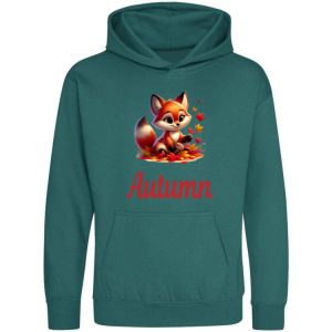 Fox with Leaves Any Name Childrens Hoodie