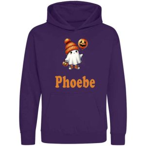 Halloween Cute Ghost Pumpkin Any Name Childrens Hoodie