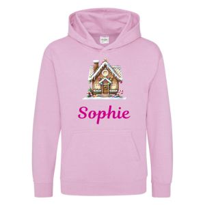 Christmas Gingerbread Candy / Sweets House Any Name Childrens Hoodie