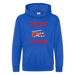 Just a Boy / Girl who loves FIRE ENGINES Childrens Hoodie