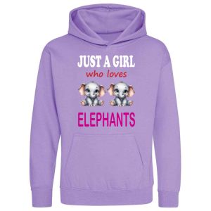 Just a Boy / Girl who loves ELEPHANTS Childrens Hoodie
