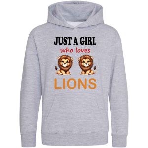 Just a Boy / Girl who loves LIONS Childrens Hoodie
