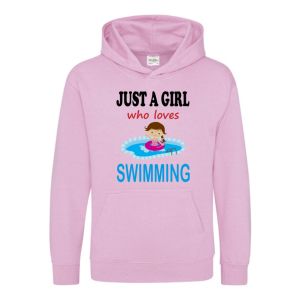 Just a Girl who loves SWIMMING Childrens Hoodie