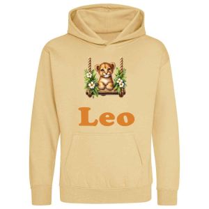 Lion Cub on Swing Any Name Childrens Hoodie