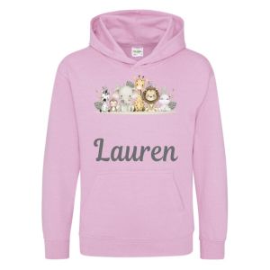 Safari Animals V2 (x6) Any Name Childrens Hoodie