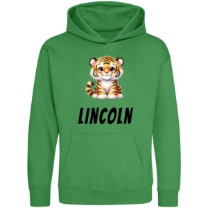 Cute Tiger Any Name Childrens Hoodie