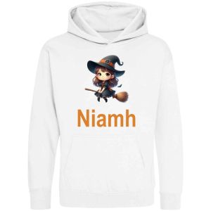 Halloween Girl Witch Any Name Childrens Hoodie