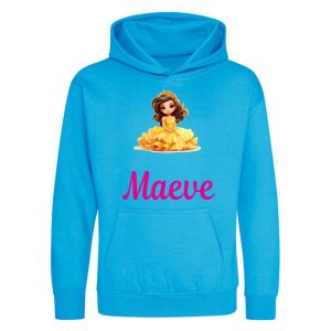 Yellow Princess Any Name Childrens Hoodie