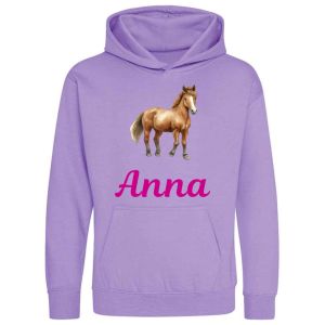 Horse Watercolour Any Name Childrens Hoodie