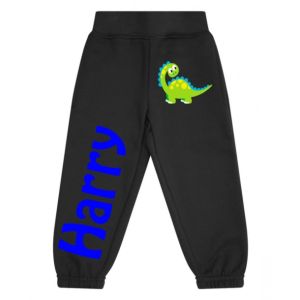 Cute Dinosaur Any Name Childrens Jogging Bottoms