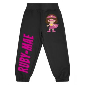 Superhero Girl Any Name Childrens Jogging Bottoms