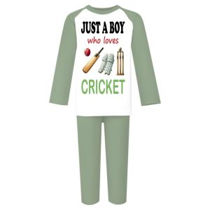 Just a Boy / Girl who loves CRICKET Childrens Pyjamas