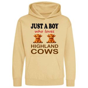 Just a Boy / Girl who loves HIGHLAND COWS Childrens Hoodie